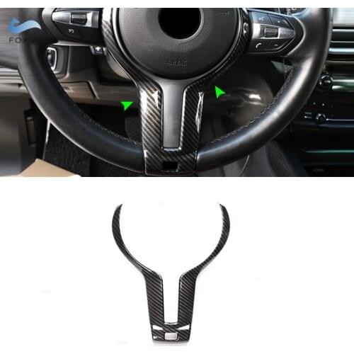 For BMW M-Sport Model F10 F15 F16 F20 F30 F32 F33 F34 F36 M3 F80 M4 F82 ABS Carbon Texture Car Steering Wheel Cover Frame Trim