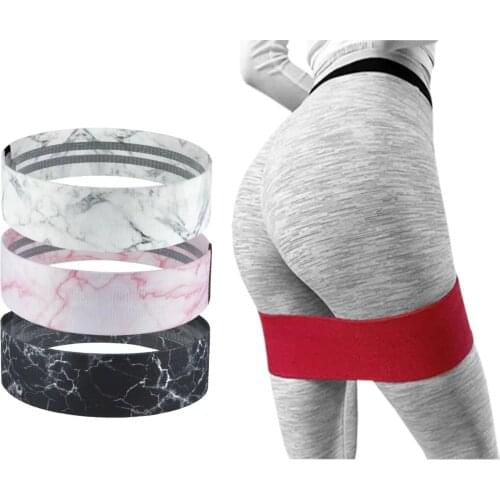 Home Hip Circle Fabric Resistance Bands Set Pink Exercise 3 Piece Booty Band Gym Yoga Workout Black Loop Band