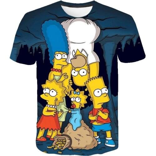 Mens 3D Casual T-shirt Summer Street Hot Sale 3D Printing Cartoon Character Pattern Fashion Harajuku Sports Mens and Womens T