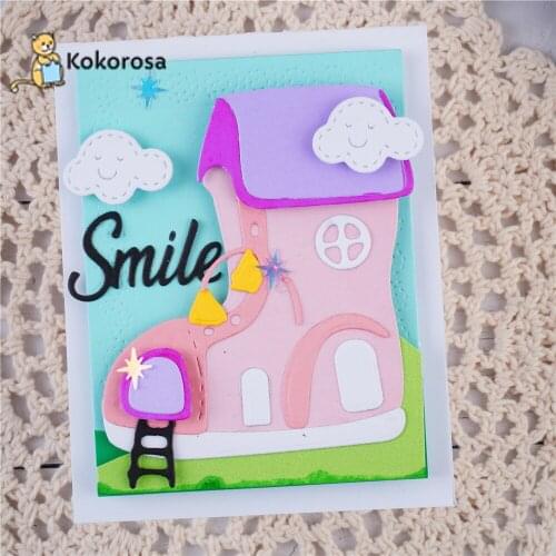 Kokorosa Smile Boots House Cutting Dies Metal Dies Scrapbooking Album Card Making Embossing Stencil Diecuts New 2021