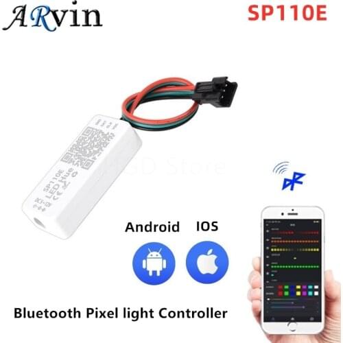 SP110E Bluetooth Pixel light Controller WS2811 WS2812B WS2812 dimmer SK6812 RGB RGBW APA102 WS2801 pixels Led Strip IOS Android