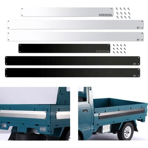 DJ Metal Sticker Body Side Skirt And Tail Scraper For WPL-D12 RC Truck Car Toy Upgrade Accessories