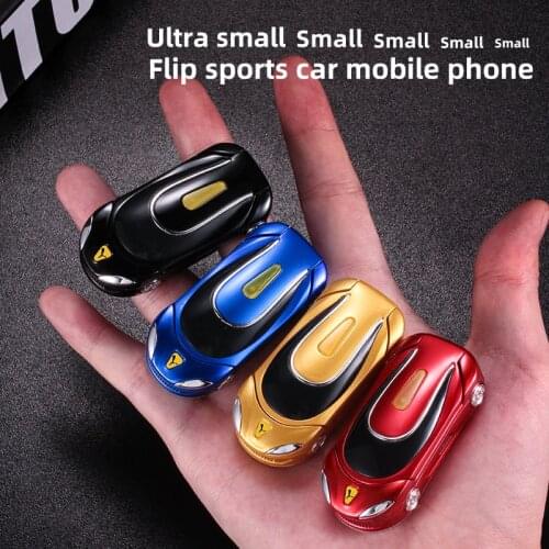 Mini Car Model Flip Mobile Cellphone Nano Sim Student Kids Small Phone Ulcool F18