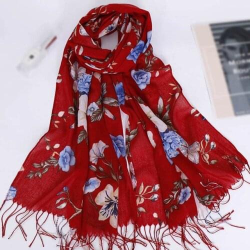 Fashion New Cotton Scarves Hijabs Women Casual Long thin Scarf Muslim Wrap Floral Tassel Shawl Arab Ethnic Headscarf