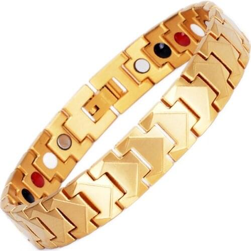 Mens Magnetic Bracelet European American Styele Magnetic Germanium Bracelet Stainless Steel Wristband Health Care Jewelry