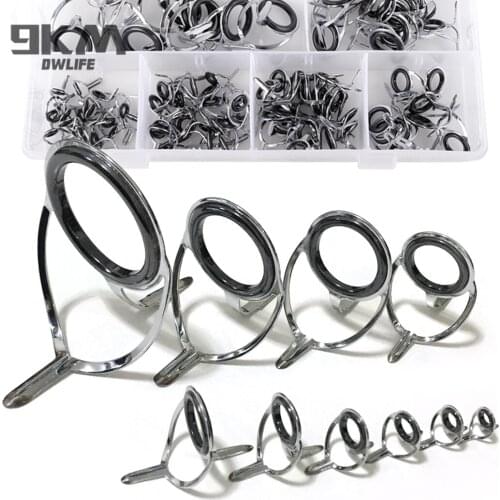 Rod Repair Guides Kit Stainless Steel Fishing Rod Guides Freshwater Seawater Fishing Rod Building Guide Ceramic Rings 4mm~38mm