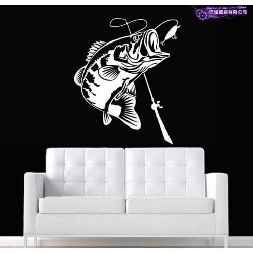 Go Fishing Decal Hunter Sticker Bucket Tackle Shop Fishhook Sticker Fish Tank Boat Box Car Vinyl