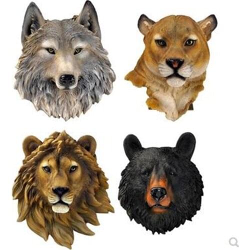 WALL STICKERS WALL HANGING CRAFTS, ANIMAL HEAD DECORATION PENDANT, LION WOLF BEAR TIGER LEOPARD WALL DECORATION, DECORATION GIFT