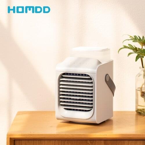 HOMDD New Water-cooled Portable Fan Cooling Mini Home Air Conditioner Mute Shaking Head Spray Usb Rechargeable Electric Fan