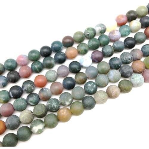 Natural Matt Frosted Indian Fancy Agates Stone Loose Spacer 6 mm 8 mm 10mm 12 mm DIY Making Jewelry
