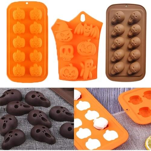 New Silicone Chocolate Candy Mold Halloween Fondant Pudding Mould Candy Maker Tray Baking Mould for Cake Decoration
