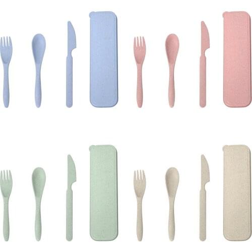 Portable Food Container Leak-proof Snack Straw Wheat Microwave Outdoor Camping Portable Space-saving Lunch Bento Box