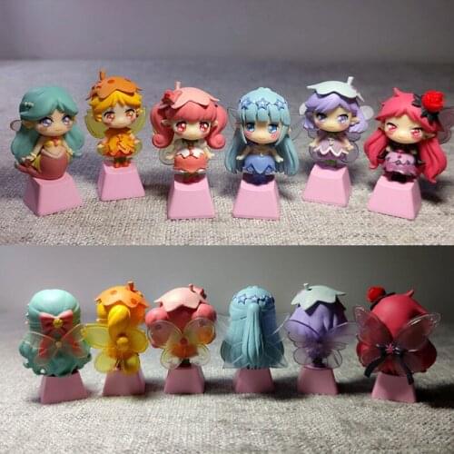 Lovely loli Keycap cute Elf key cap creativity DIY mechanical keyboards keycaps personality design for Cherry MX axis keycaps