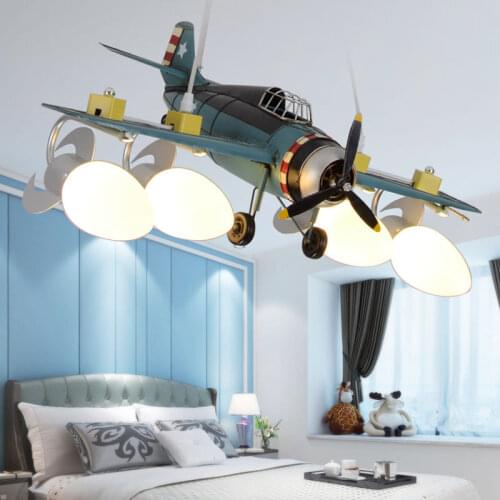 Modern Airplane Pendant Lights Creative LED Children Room Hanging Lamps Personality American Nordic Boy Bedroom Light Fixtures