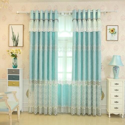 Modern Curtains Small Fresh and Simple Chenille Embroidery Customized Products Curtains for Living Dining Room Bedroom