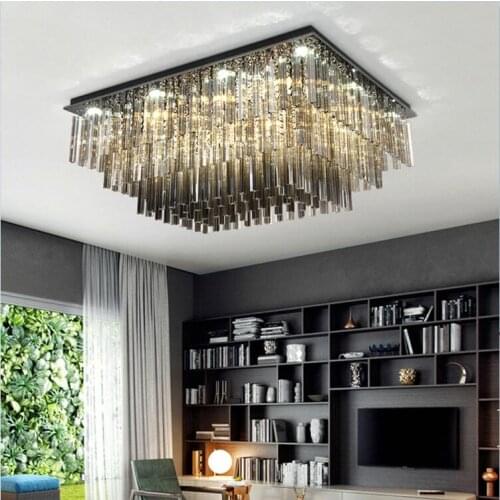 Modern LED Ceiling Light Fixtures Crystl Lamparas De TeTecho Three-color dimmable Ceiling Lamp For Living Room Plafonnier Avize