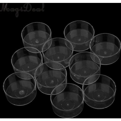 MagiDeal 10 Pieces Clear Wax Containers Candle Tealight Cups Plastic for use with Scented Candles