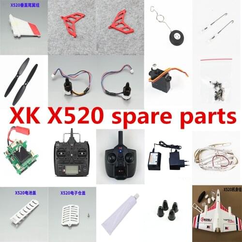 Wltoys XK X520 RC plane Spare parts blade motor Landing gear servo Receiver charger Screw remote control Light Bar Motor nut etc