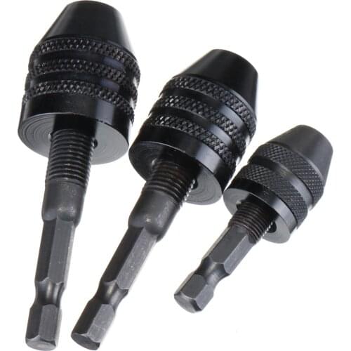 0.3-3.6/0.3-6.5/0.6-8mm Keyless Drill Chuck 1/4 Inch Hex Shank Quick Change Adapter Converter