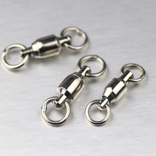 10pcs Alloy Copper Heavy Duty Ball Bearing Swivels With Solid Ring Saltwater Fishing Rig Connector Accessories 11 Sizes