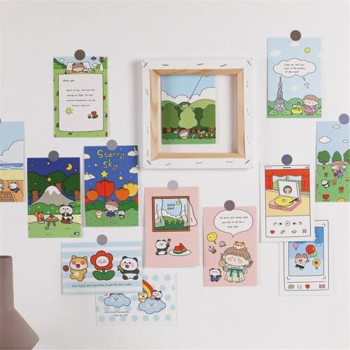 15Pcs Ins Style Nordic Cartoon Cute Villain Drawing Paper Card Sticker Walls Childrens Room Photography Props Hoom Decor