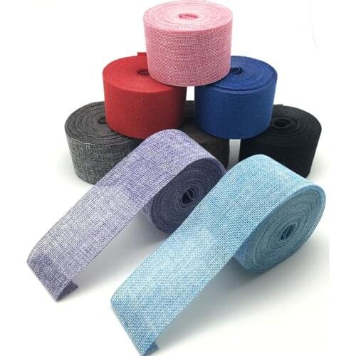 2M/lot 5CM Jute Burlap Ribbon Colorful Natural jute Hemp fabric Hessian Ribbon DIY Wedding Decor Gift wrapping Party Supplies