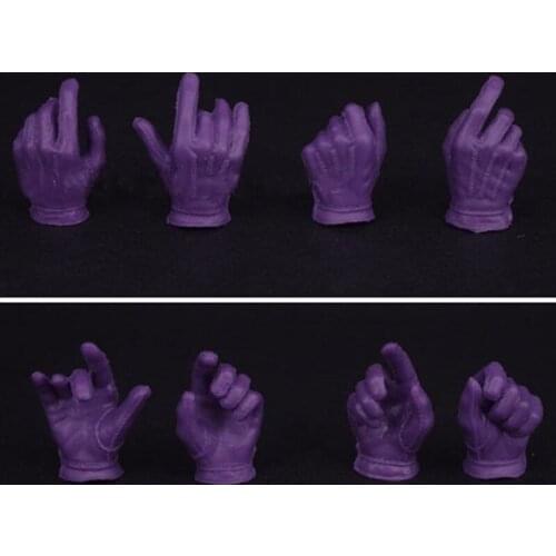 4PCS 1/6 FIGURE Purple Gloves Hands clown Support for 12 Inch Hot Toys Body