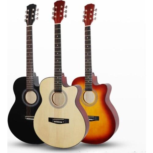 40 inch Guitar Acoustic Guitar Mahogany Solid Folk Guitar 6 String Instrument for Kids Gift Guitar AGT387
