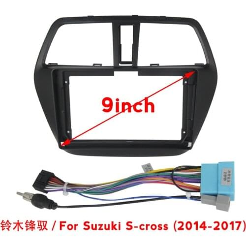 9inch front plastic housing for Suzuki S-cross 2014-2017 car radio front plastic frame with full set cables plugs