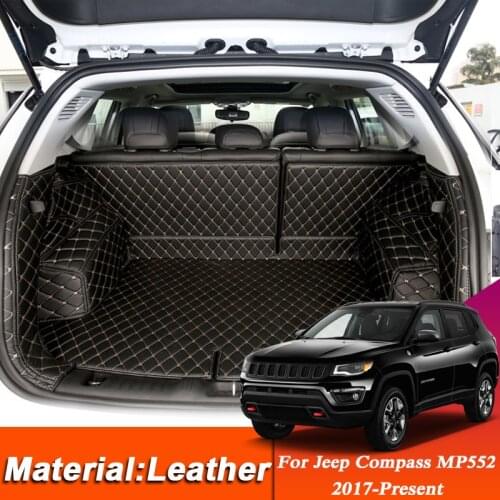 Car Styling Custom Rear Trunk Mat For Jeep Compass MP552 2017-Present Leather Waterproof Auto Cargo Liner Pad Internal Accessory
