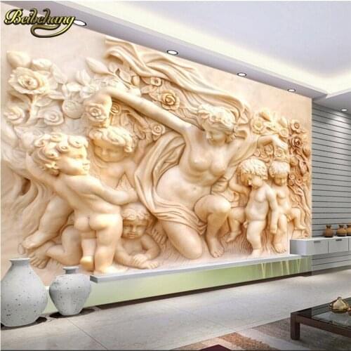 Beibehang European angel Cupid relief Custom papel de parede 3D mural wallpaper for bedroom living room sofa photo wall paper