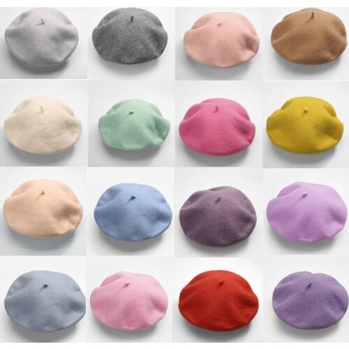 100% Pure Wool Beret Hat Women Felt Beret British Style Fashion Girls Beret Hat Lady Solid Color Slouchy Winter Hats Female