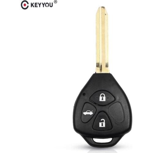 KEYYOU 3 Buttons Car Key Shell Case Fob For Toyota Camry Corolla Reiz RAV4 Auto Key Toy43 Blade