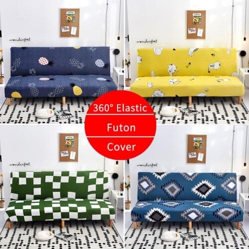 Printed Elastic Stretch Sofa Covers Thick Slipcover Case For Armless Sofa Bed Sheet Couch Cover Elastic Futon Cover Folding