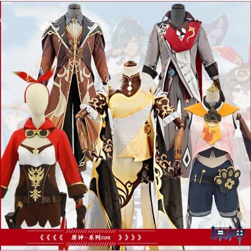 Game Genshin Impact Cosplay costumes Tartaglia Ningguang Amber Zhongli Diona cosplay uniform full set Halloween suits Luxury new
