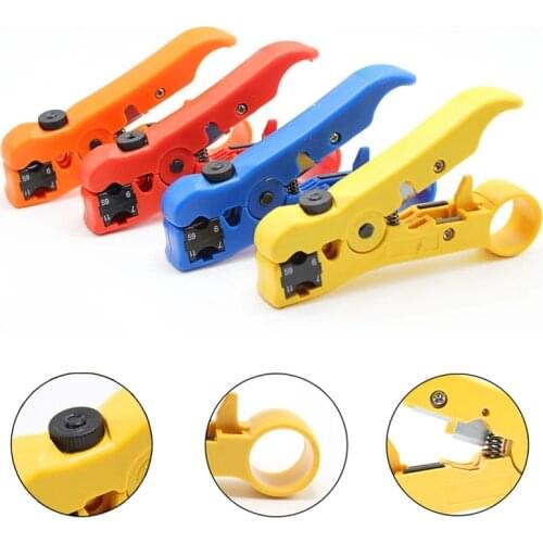 Hot Sale Flat or Round UTP Cat5 Cat6 Wire Coax Coaxial Stripping Tool Stripping Crimping Tool With Hexagon Wrench