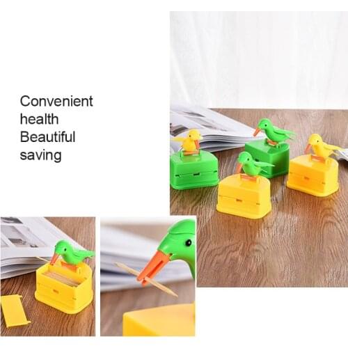 Creative Interesting Toothpick Box Cute Automatic Birds Gag Cleaning Teeth Bamboo Toothpicks Table Decorations Storage Boxes