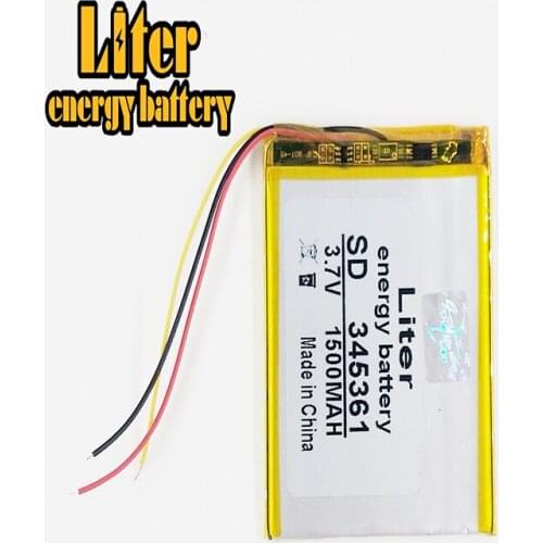 3 line 345361 3.7V 1500mAh 355060 Lithium Polymer Li-Po Rechargeable Battery For Mp3 MP4