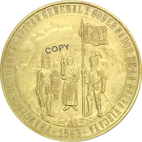 1563 Mexico Gold Medal 1963 MO 400 th Anniversary Coin Metal Brass Souvenir Collectible Replica Coins