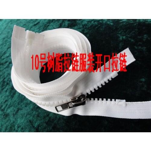 6pcs 120cm resin zipper for sewing No.10 coat jacket tent bags luggages zipper repair white zip