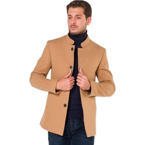 AtakGiyim Vertical Collar Short Men Cachet Winter Coat
