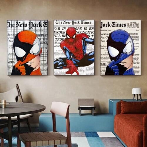 Marvel Movie Superhero Spiderman Graffiti Wall Art Posters Corridor Living Room Decor Canvas Painting Bedroom Pictures No Frame