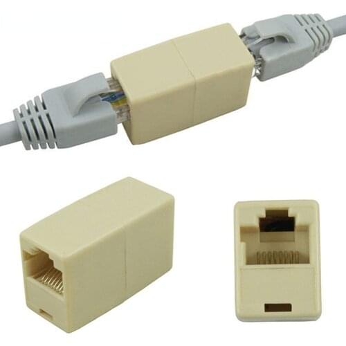 10Pcs Network Ethernet Dual Straight Head Lan Cable Joiner Coupler RJ45 CAT 5 5E 6 6a Extender Plug Network Cable Connector