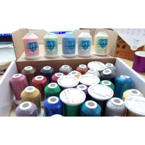 Simthread new arrived Madeira colors Metallic embroidery thread 550 yard mini cone 32 colors+5pcs glow thread + free shipping