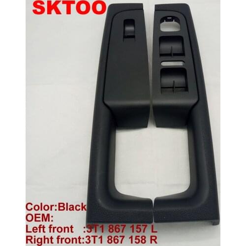 SKTOO For Skoda Superb door handle front left and right door armrest box inner handle frame, the lifter switch box black
