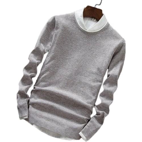 Mens Sweater Autumn Winter Handsome Pullover Long Sleeve Sweater Korean Version Of The Self-cultivation Round Neck Sweater