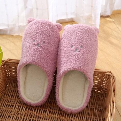 Autumn Winter Indoor Women Slippers House Plush Soft Cotton Sandals Non-slip Floor Shoes Warm Home Slipper Slides For Bedroom