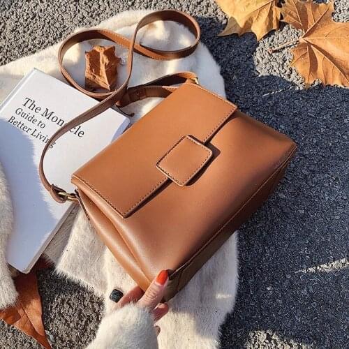 Vintage Square Crossbody bag 2021 New High-quality PU Leather Womens Designer Handbag High capacity Shoulder Messenger Bag