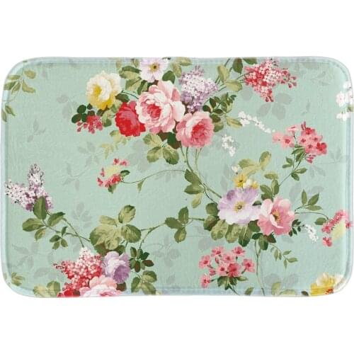 Vintage Floral Roses Doormat Indoor Outdoor Floor Mat Collection For Living Room Bedroom Home Decor Short Plush Fabric Door Mats