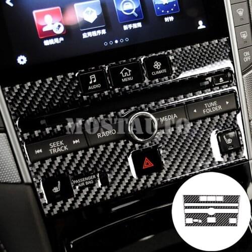 For Infiniti Q50 Carbon Fiber Inner Center Console CD Panel Trim Cover 2013-2020 1pcs Car Decor Car Accessories Interior